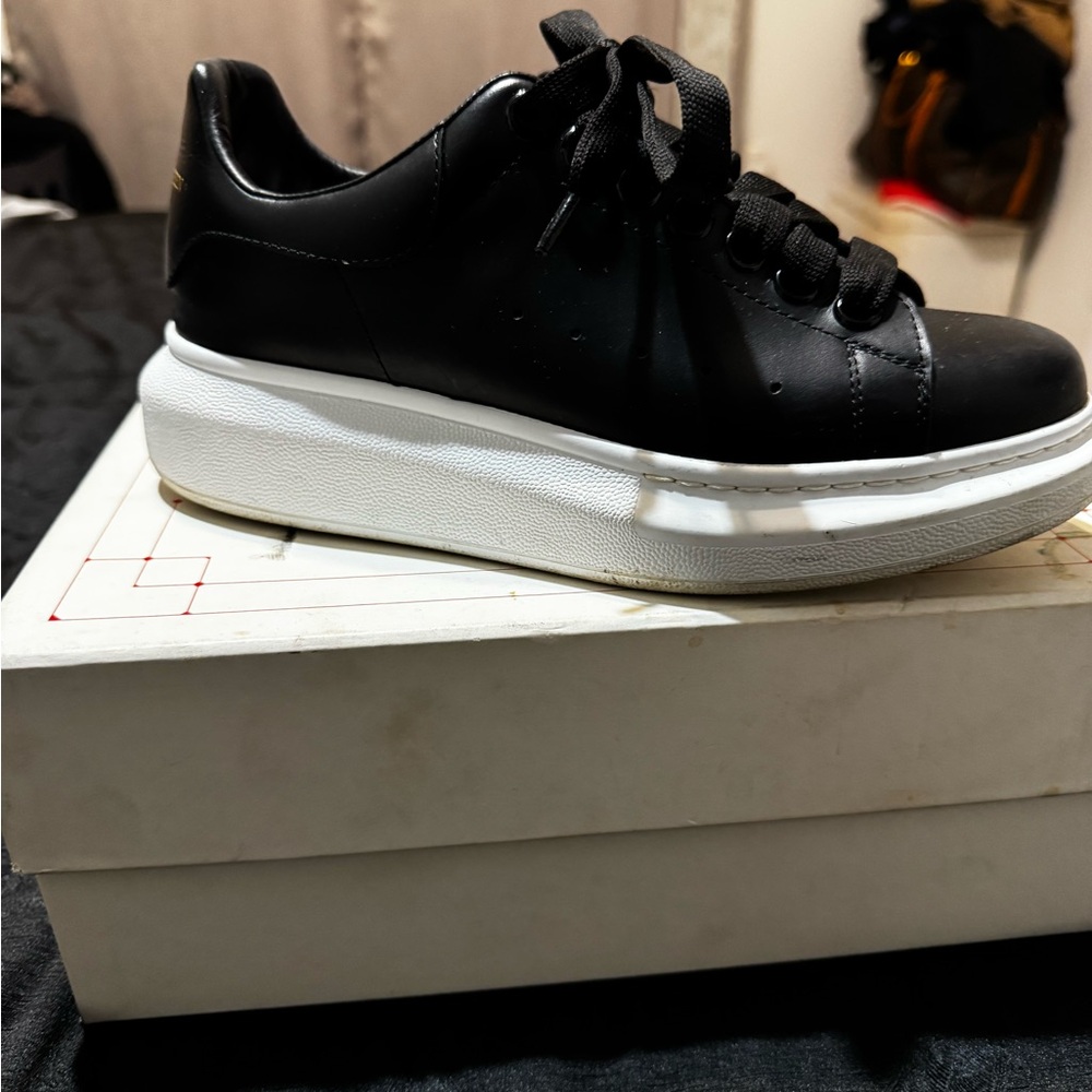 Alexander McQueen Black and White Platform Sneakers